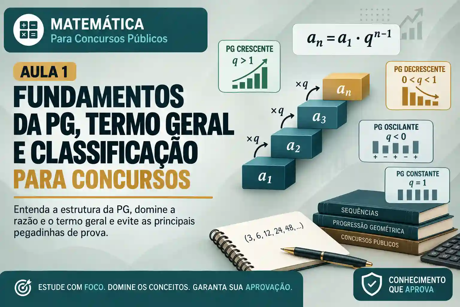 Aula 1 Fundamentos da PG Termo Geral e Classificação para Concursos