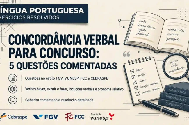 Concordância Verbal para Concurso 5 Questões Comentadas