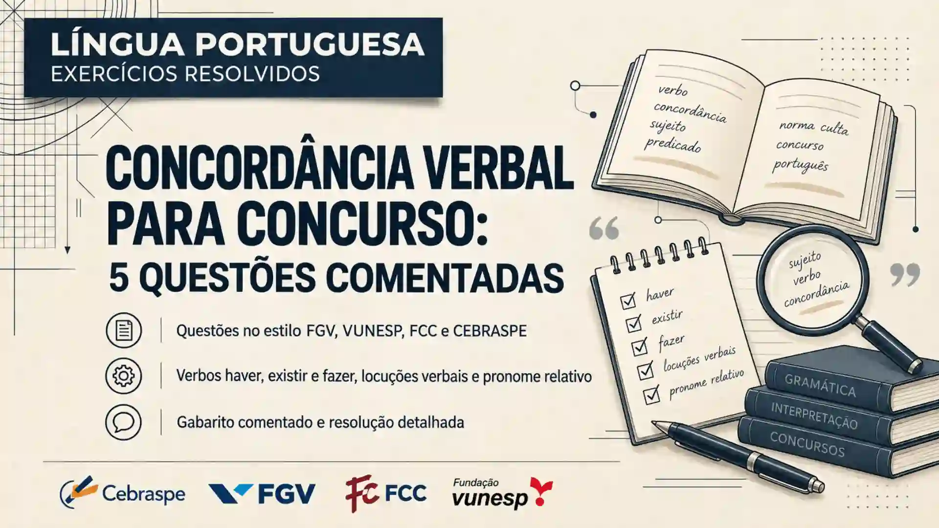 Concordância Verbal para Concurso 5 Questões Comentadas