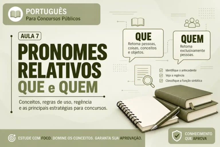 Aula 7 – Concordância Verbal — Pronomes Relativos QUE e QUEM para Concursos