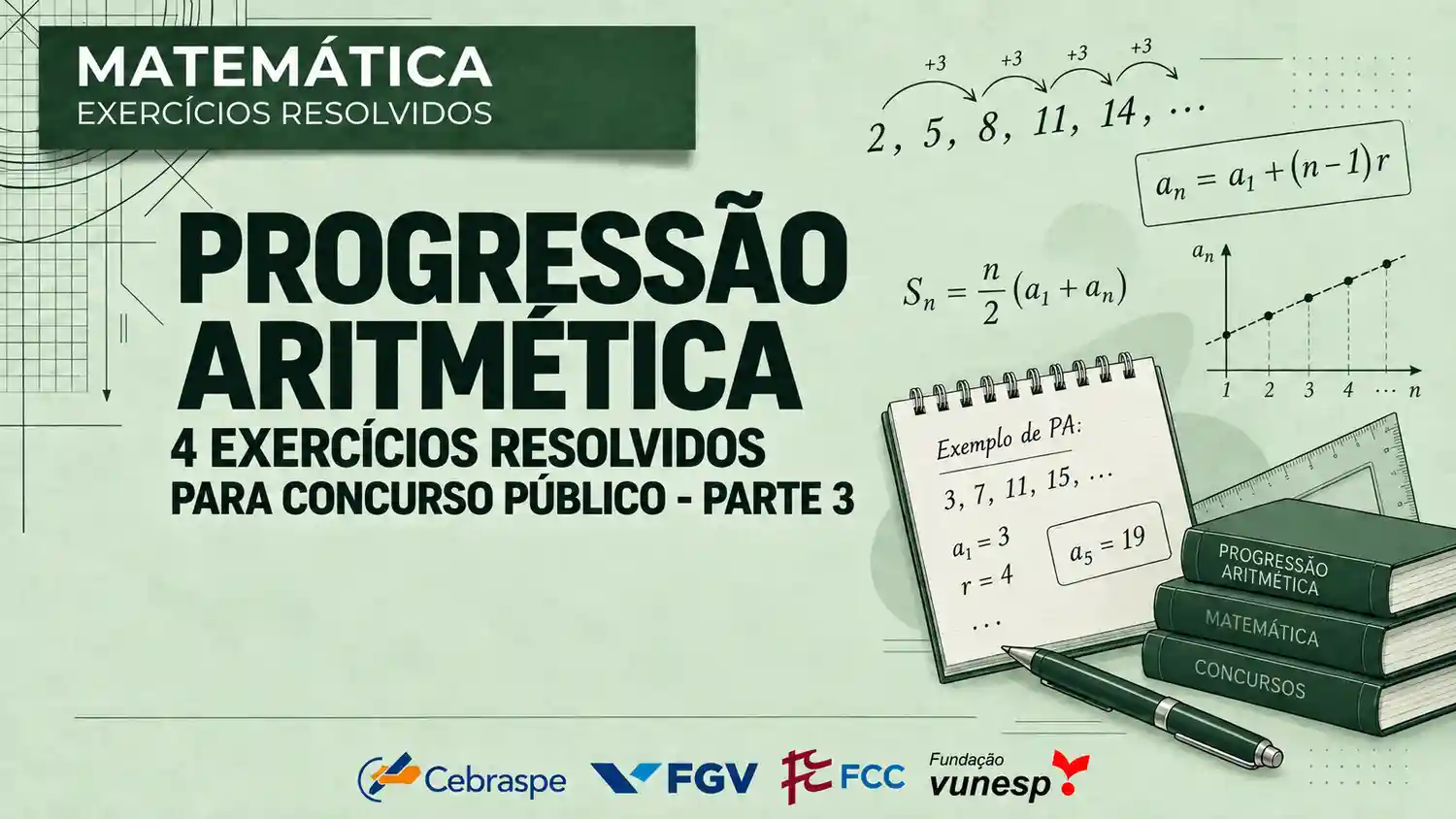 Progressão Aritmética 4 Exercícios Resolvidos para Concurso Público